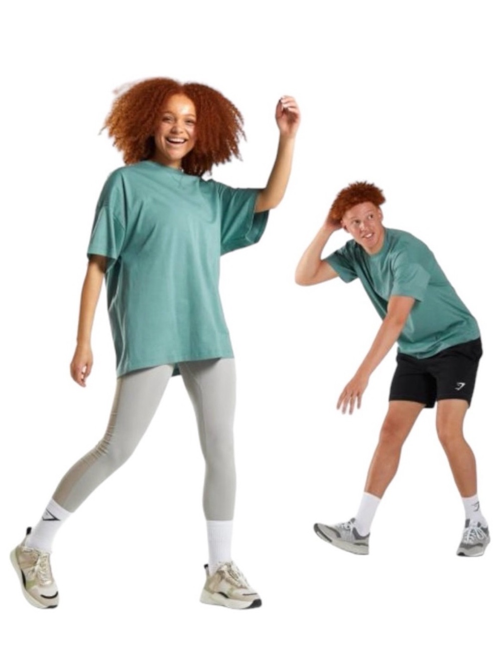 Gymshark Lot of 2 Oversized T-Shirt Unisex XXL NWT Cotton Green Activewear